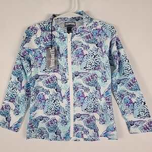NWT 100% Authentic Vilebrequin Long Sleeve Rashguard Ginko Fish Blue Girls Sz 6